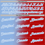 Custom Stitched Red Light Blue-White 3D Pattern Design Gradient Line Sports Pullover Sweatshirt Hoodie