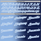 Custom Stitched Navy Light Blue-White 3D Pattern Design Gradient Line Sports Pullover Sweatshirt Hoodie