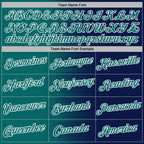 Custom Stitched Navy Teal-White 3D Pattern Design Gradient Line Sports Pullover Sweatshirt Hoodie