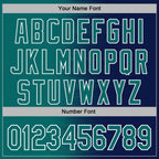 Custom Stitched Navy Teal-White 3D Pattern Design Gradient Line Sports Pullover Sweatshirt Hoodie