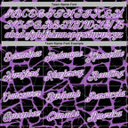 Custom Stitched Black Medium Purple-White 3D Pattern Design Abstract Network Sports Pullover Sweatshirt Hoodie