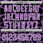 Custom Stitched Black Medium Purple-White 3D Pattern Design Abstract Network Sports Pullover Sweatshirt Hoodie