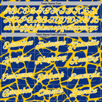 Custom Stitched Royal Yellow-White 3D Pattern Design Abstract Network Sports Pullover Sweatshirt Hoodie