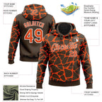 Custom Stitched Brown Orange-White 3D Pattern Design Abstract Network Sports Pullover Sweatshirt Hoodie