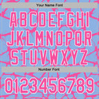 Custom Stitched Light Blue Pink-White 3D Pattern Design Abstract Network Sports Pullover Sweatshirt Hoodie