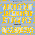 Custom Stitched Light Blue Yellow-White 3D Pattern Design Abstract Network Sports Pullover Sweatshirt Hoodie