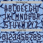 Custom Stitched Light Blue Navy-White 3D Pattern Design Abstract Network Sports Pullover Sweatshirt Hoodie