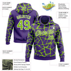 Custom Stitched Purple Neon Green-White 3D Pattern Design Abstract Network Sports Pullover Sweatshirt Hoodie