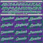 Custom Stitched Purple Kelly Green-White 3D Pattern Design Abstract Network Sports Pullover Sweatshirt Hoodie