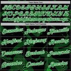 Custom Stitched Black Grass Green-White 3D Pattern Design Curve Lines Sports Pullover Sweatshirt Hoodie