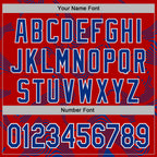 Custom Stitched Red Royal-White 3D Pattern Design Curve Lines Sports Pullover Sweatshirt Hoodie