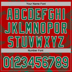 Custom Stitched Red Kelly Green-White 3D Pattern Design Curve Lines Sports Pullover Sweatshirt Hoodie