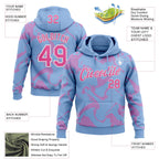 Custom Stitched Light Blue Pink-White 3D Pattern Design Curve Lines Sports Pullover Sweatshirt Hoodie