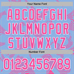 Custom Stitched Light Blue Pink-White 3D Pattern Design Curve Lines Sports Pullover Sweatshirt Hoodie