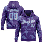 Custom Stitched Purple Light Blue-White 3D Pattern Design Curve Lines Sports Pullover Sweatshirt Hoodie