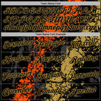 Custom Stitched Black Orange-Old Gold 3D Pattern Design Splash Sports Pullover Sweatshirt Hoodie