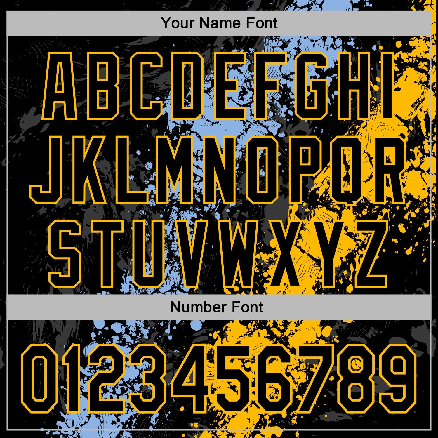 Custom Stitched Black Light Blue-Gold 3D Pattern Design Splash Sports Pullover Sweatshirt Hoodie