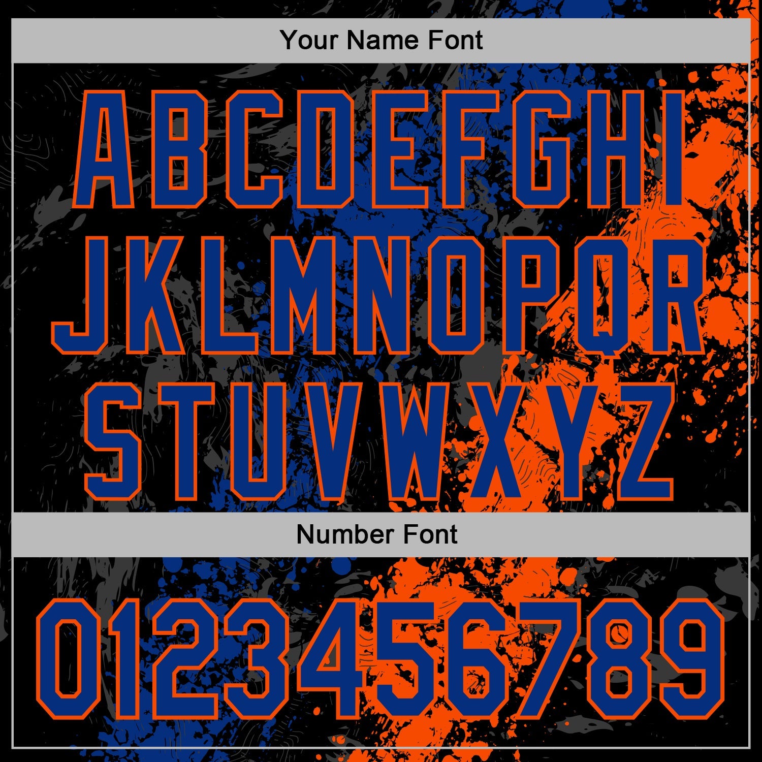 Custom Stitched Black Royal-Orange 3D Pattern Design Splash Sports Pullover Sweatshirt Hoodie