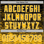 Custom Stitched Black Gold-White 3D Pattern Design Line Sports Pullover Sweatshirt Hoodie