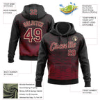 Custom Stitched Black Crimson-Cream 3D Pattern Design Line Sports Pullover Sweatshirt Hoodie