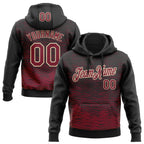 Custom Stitched Black Crimson-Cream 3D Pattern Design Line Sports Pullover Sweatshirt Hoodie