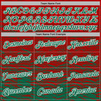 Custom Stitched Red Kelly Green-White 3D Pattern Design Line Sports Pullover Sweatshirt Hoodie