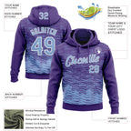 Custom Stitched Purple Light Blue-White 3D Pattern Design Line Sports Pullover Sweatshirt Hoodie