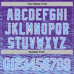 Custom Stitched Purple Light Blue-White 3D Pattern Design Line Sports Pullover Sweatshirt Hoodie