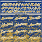 Custom Stitched Royal Old Gold-White 3D Pattern Design Line Sports Pullover Sweatshirt Hoodie