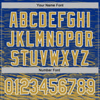 Custom Stitched Royal Old Gold-White 3D Pattern Design Line Sports Pullover Sweatshirt Hoodie