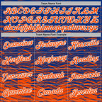 Custom Stitched Royal Orange-White 3D Pattern Design Line Sports Pullover Sweatshirt Hoodie