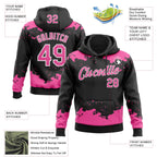 Custom Stitched Black Pink-White 3D Pattern Design Fragment Sports Pullover Sweatshirt Hoodie