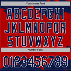 Custom Stitched Red Navy-White 3D Pattern Design Fragment Sports Pullover Sweatshirt Hoodie