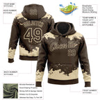 Custom Stitched Brown Cream 3D Pattern Design Fragment Sports Pullover Sweatshirt Hoodie