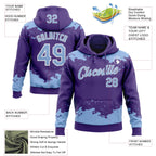 Custom Stitched Purple Light Blue-White 3D Pattern Design Fragment Sports Pullover Sweatshirt Hoodie