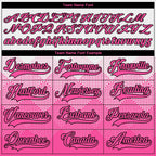 Custom Black Pink-Black 3D Pattern Gradient Square Shapes Hockey Lace Neck Jersey