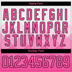 Custom Black Pink-Black 3D Pattern Gradient Square Shapes Hockey Lace Neck Jersey