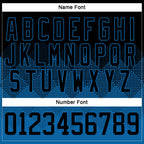 Custom Black Blue-White 3D Pattern Gradient Square Shapes Hockey Lace Neck Jersey