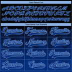 Custom Black Royal-Light Blue 3D Pattern Gradient Square Shapes Hockey Lace Neck Jersey