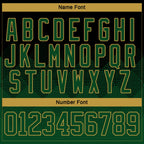 Custom Black Green-Old Gold 3D Pattern Gradient Square Shapes Hockey Lace Neck Jersey