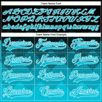 Custom Black Lakes Blue-White 3D Pattern Gradient Square Shapes Hockey Lace Neck Jersey