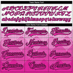 Custom White Deep Pink-Black 3D Pattern Gradient Square Shapes Hockey Lace Neck Jersey