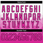 Custom White Deep Pink-Black 3D Pattern Gradient Square Shapes Hockey Lace Neck Jersey