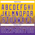 Custom Yellow Purple-White 3D Pattern Gradient Square Shapes Hockey Lace Neck Jersey