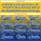 Custom Yellow Royal-White 3D Pattern Gradient Square Shapes Hockey Lace Neck Jersey