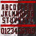 Custom Black White-Red 3D Pattern Gradient Fashion Scratch Hockey Lace Neck Jersey
