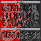 Custom Black Red-Gray 3D Pattern Gradient Fashion Scratch Hockey Lace Neck Jersey