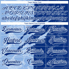 Custom Royal Light Blue-White 3D Pattern Gradient Fashion Scratch Hockey Lace Neck Jersey