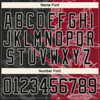 Custom Black Crimson-Cream 3D Pattern Gradient Fashion Scratch Hockey Lace Neck Jersey