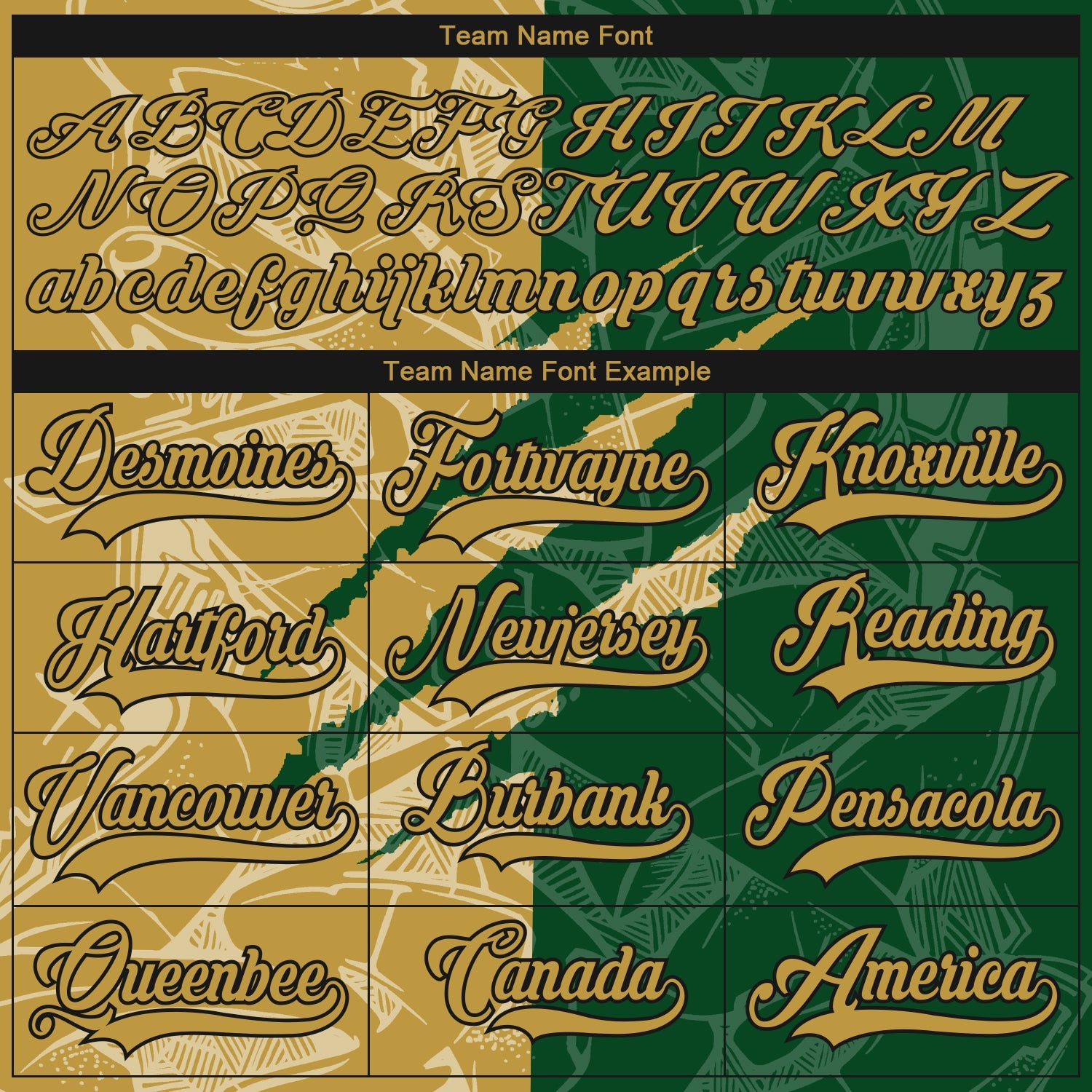 Custom Green Old Gold-Black 3D Pattern Gradient Fashion Scratch Hockey Lace Neck Jersey